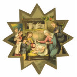 Antique Nativity Christmas Ornament photo sculptures