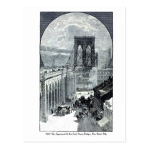 Antique New York: Approach to East River Bridge Postcard
