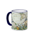 Antique Old World Map by Pieter Goos, 1666 mugs