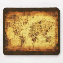 Antique Old World Map Mousepad