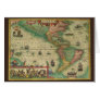 Antique Old World Map of the Americas, 1606 Card