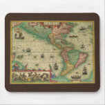 Antique Old World Map of the Americas, 1606 mousepads