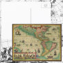 Antique Old World Map of the Americas, 1606 Post Card