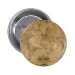 Antique Old World Map on a Pin