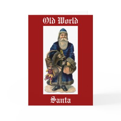 Antique Old World Santa Greeting Card by Biblioartgifts