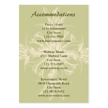 Antique Olive Floral Accommodations Card Business Cards