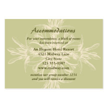 Antique Olive Floral Accommodations Card Business Card