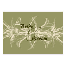 Antique Olive Floral Save the Date Business Card Template
