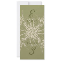 Antique Olive Floral Table Cards