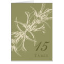 Antique Olive Floral Table Number Cards