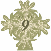 Antique Olive Floral Table Number Cut Out