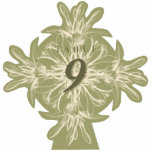 Antique Olive Floral Table Number Cut Out photo sculptures
