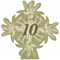 Antique Olive Floral Table Number CutOut