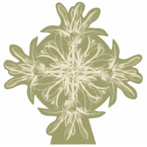 Antique Olive Floral Table Number