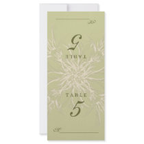 Antique Olive Floral Table Seating Cards