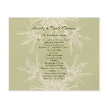 Antique Olive Floral Wedding Program