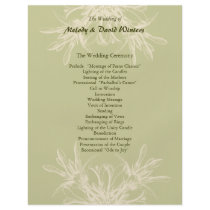Antique Olive Floral Wedding Program