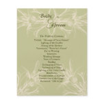 Antique Olive Floral Wedding Program