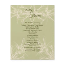 Antique Olive Floral Wedding Program