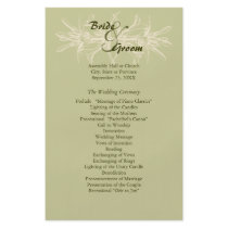 Antique Olive Floral Wedding Program