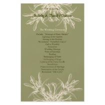 Antique Olive Floral Wedding Program