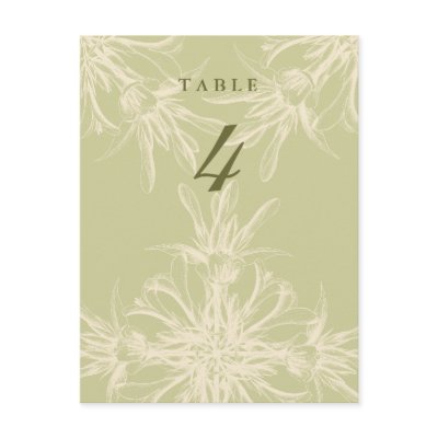 Antique Olive Floral Wedding Table Cards by BotanicalArt