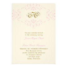 Antique Ornamental Frame Pink and Gold Card