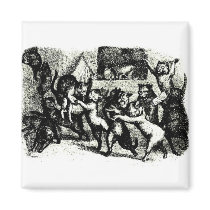 Antique Otto Speckter Cat Print Fridge Magnets
