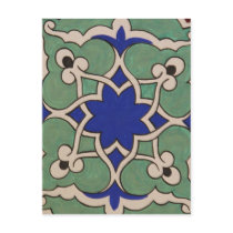 Antique OTTOMAN  Islamic Tile Design Post Card