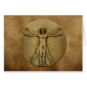 Antique Parchment & Vitruvian Man by Da Vinci Card