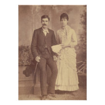 Antique Photo Engagement Dinner Custom Announcement