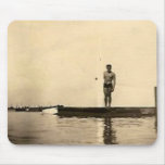 Antique photograph of surfer guy mousepad