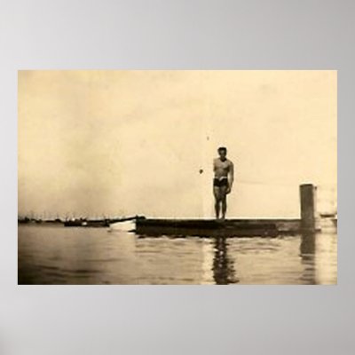 Antique photograph of surfer guy poster by amazingvintage
