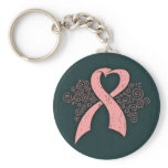 Antique Pink Ribbon Key Chains
