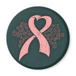 Antique Pink Ribbon Magnets