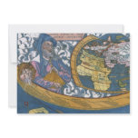 Antique Ptolemaic World Map; Claudius Ptolemy Personalized Announcement