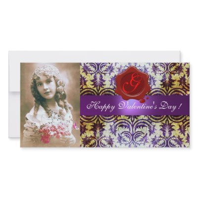 ANTIQUE PURPLE DAMASK RED WAX SEAL Monogram by bulgan_lumini