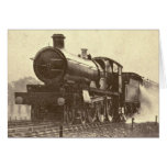 Antique Railroad Engine Card