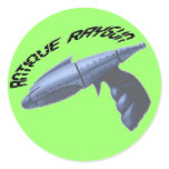 Antique Raygun Green Sticker