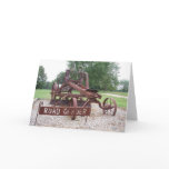Antique Road Grader Greeting Card