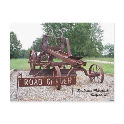 Antique Road Grader Postcard by jasminesphotography