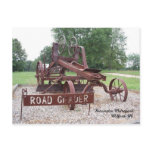 Antique Road Grader Postcard