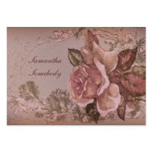 Antique Rose (pink) Miniature Postcard Business Card