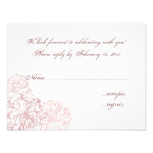 Antique Rose RSVP Custom Invites