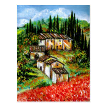 ANTIQUE RUSTIC VILLAGE IN TUSCANY POST CARD