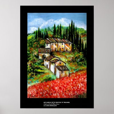 ANTIQUE RUSTIC VILLAGE IN TUSCANY POSTER by bulgan_lumini