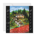 ANTIQUE RUSTIC VILLAGE IN TUSCANY, red blue black