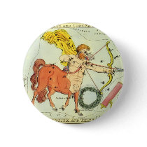 Antique Sagittarius, Archer, Signs of the Zodiac Pinback Button