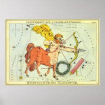 Antique Sagittarius, Archer, Signs of the Zodiac Poster