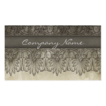 Antique Salon Spa Lace Business Card Grey cream